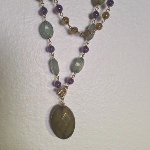 Multi color layer necklace